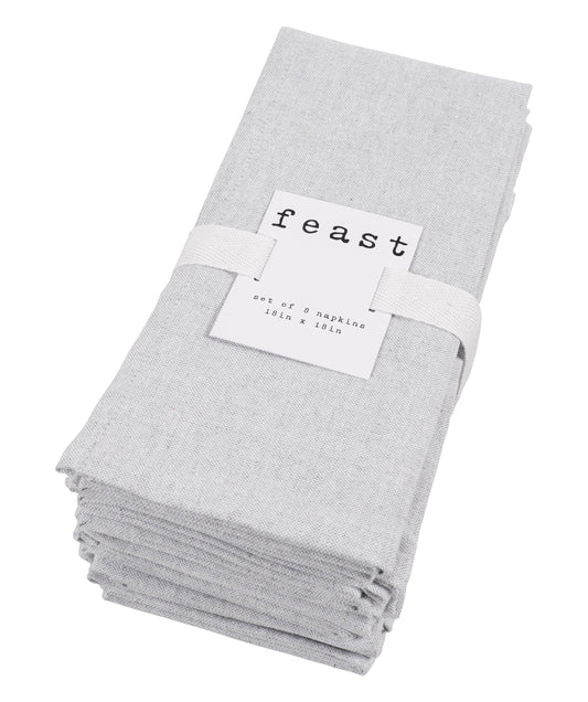 Overbrook Chambray Napkin Set Of 8: Gray