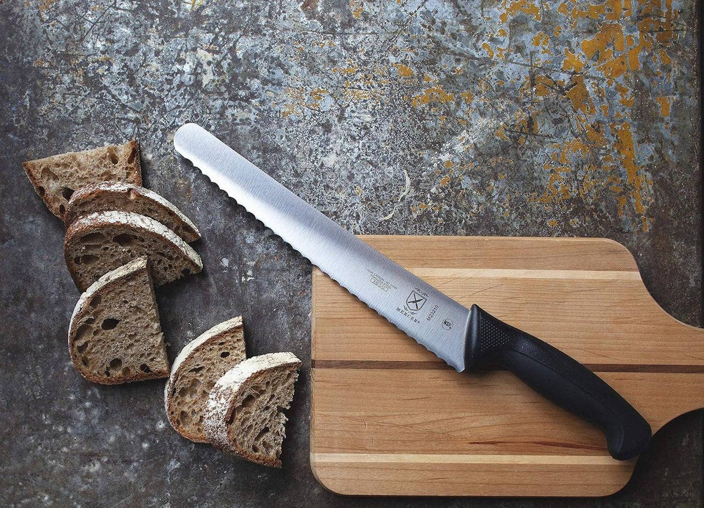 Millennia Black Handle, 10-Inch Wide Wavy Edge, Bread Knife