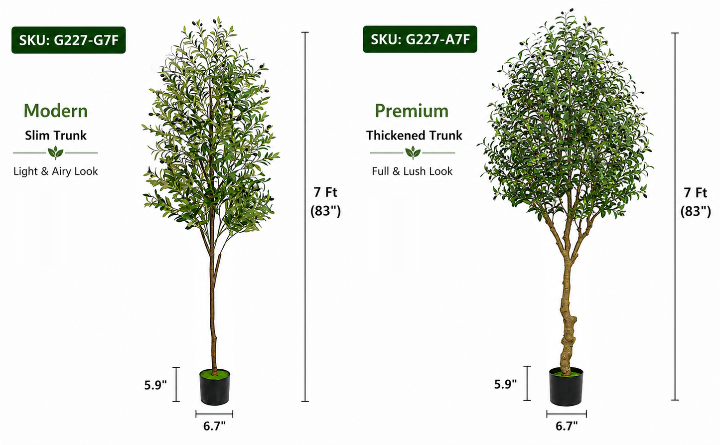 Artificial Realistic Olive Trees-13 sizes