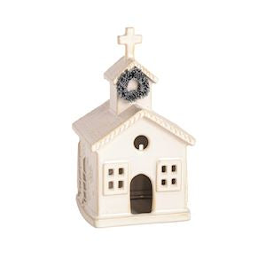 MED CERAMIC CHURCH SITTER