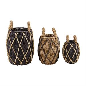 Lrg BLACK TWO-TONE BASKET