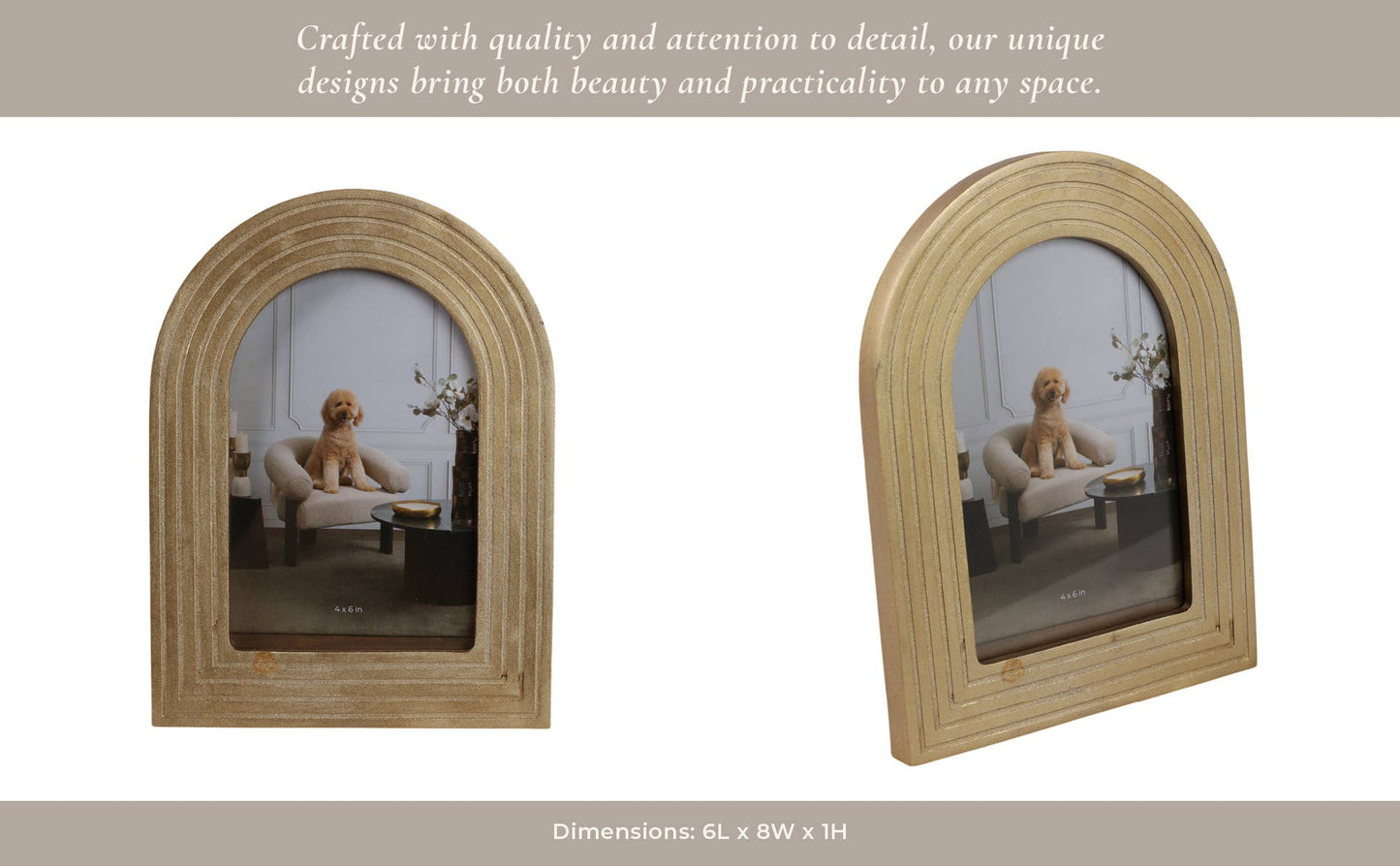 Photo Frame - Gold Polyresin Timeless Arches, 4x6 in.
