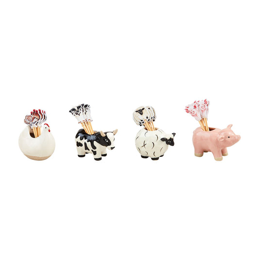 Farm Animal Toothpick Caddy Sets 1pc