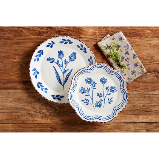 L Blue Floral Platter