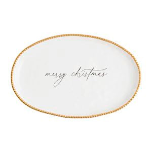 Merry Christmas Gold Bead Platter
