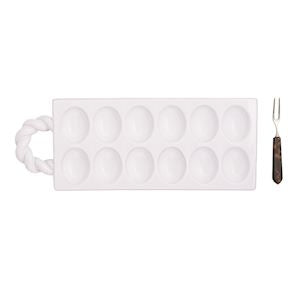 Ceramic Twist Deviled Egg Set