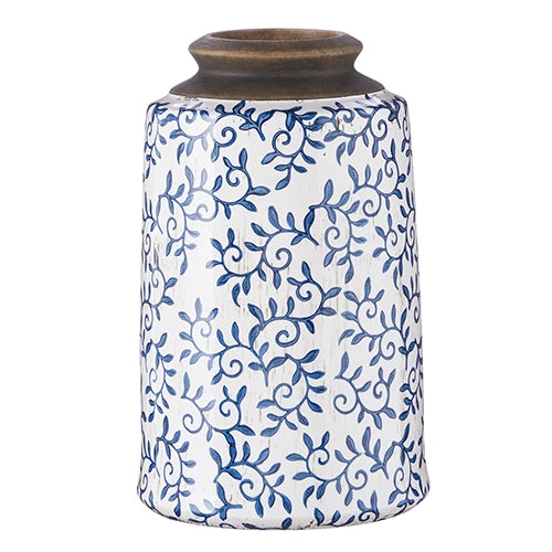 10.5" Blue Transferware Vase