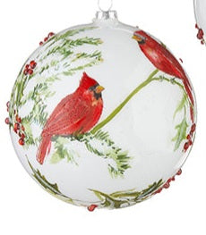 6" Cardinal Ball Ornament