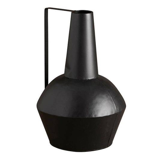 Matte Black Vase W Handle