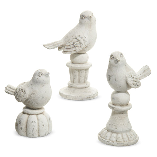 Concrete Birds on Pedestals 1pc random