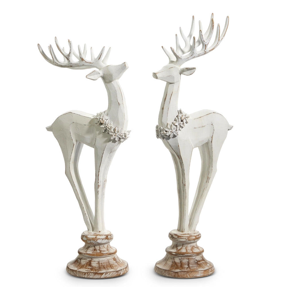 17" Distressed Reindeer on Stand  -1 Piece Random