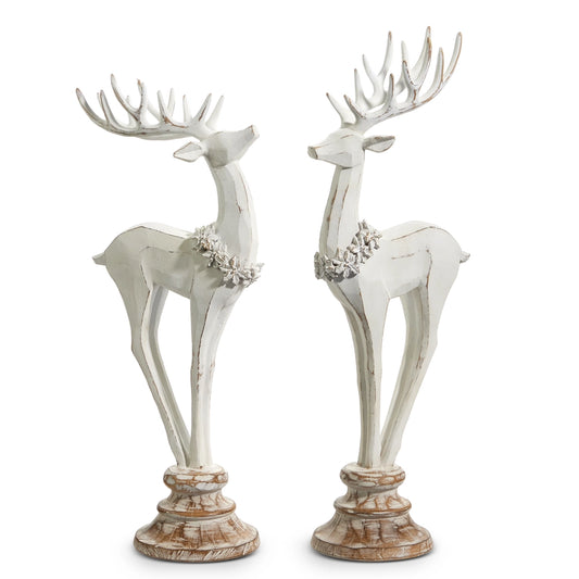 17" Distressed Reindeer on Stand  -1 Piece Random