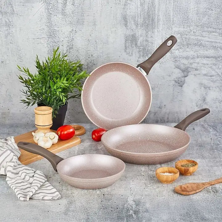 Wilma Forged Aluminum Granite Non-Stick Frying Pan Set of 3