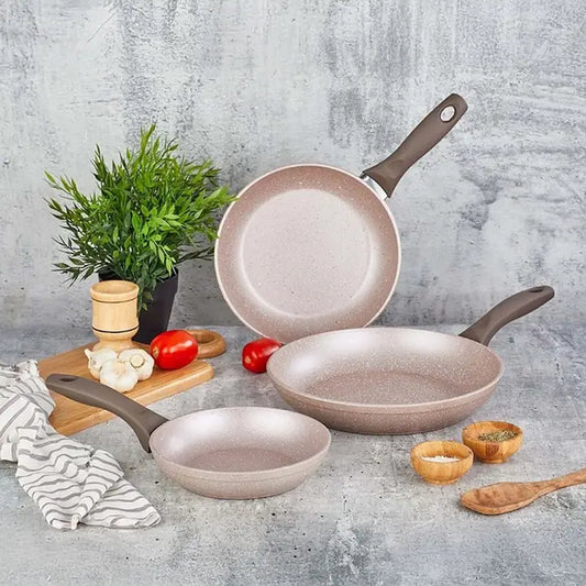 Wilma Forged Aluminum Granite Non-Stick Frying Pan Set of 3