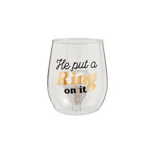 Put A Ring On It Wedding Glass