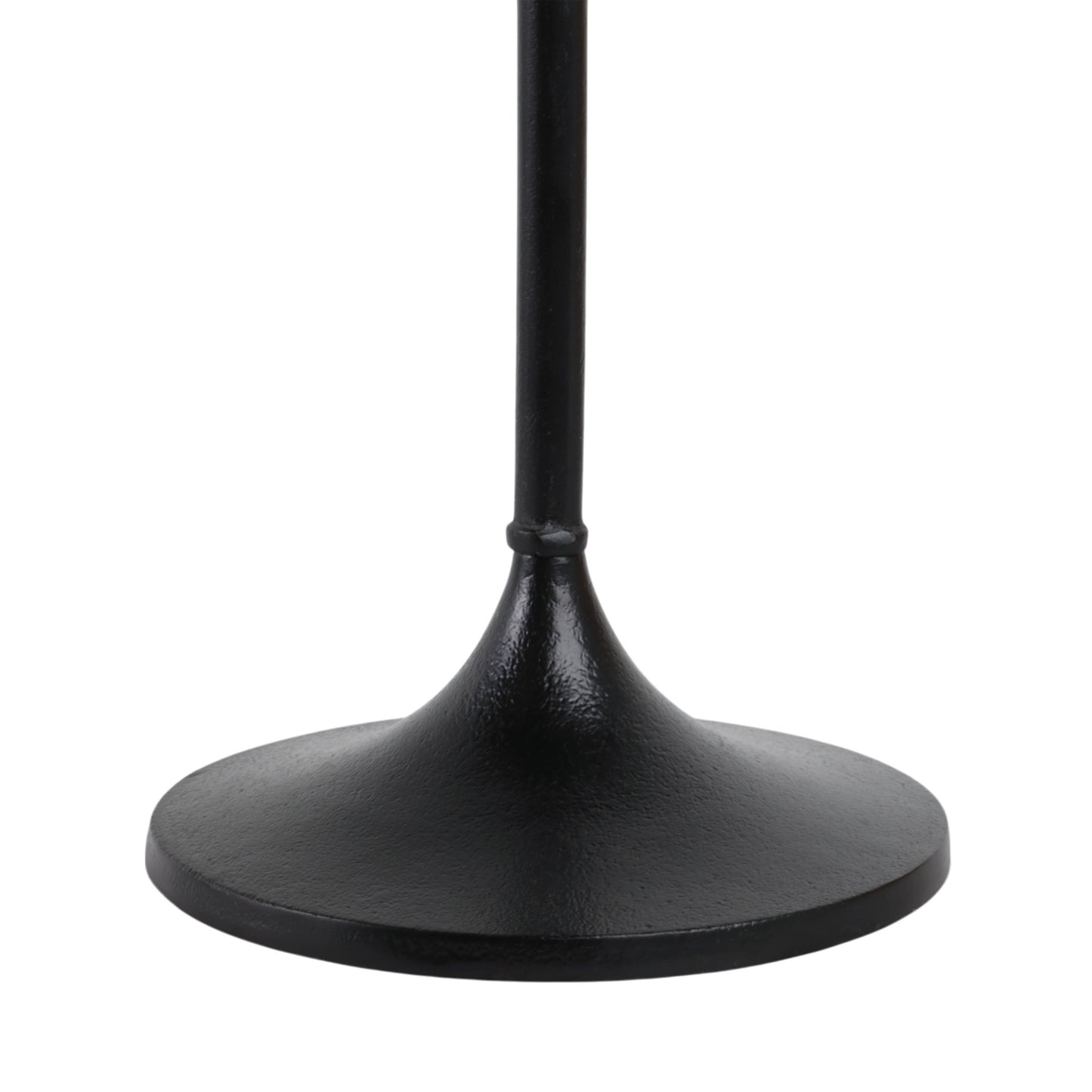 Side Table - Black Metal Pedestal Base Marble Top, 27 in.