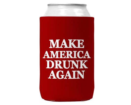 Make America Drunk Again Can Koozie Cooler for 12oz Cans: Red