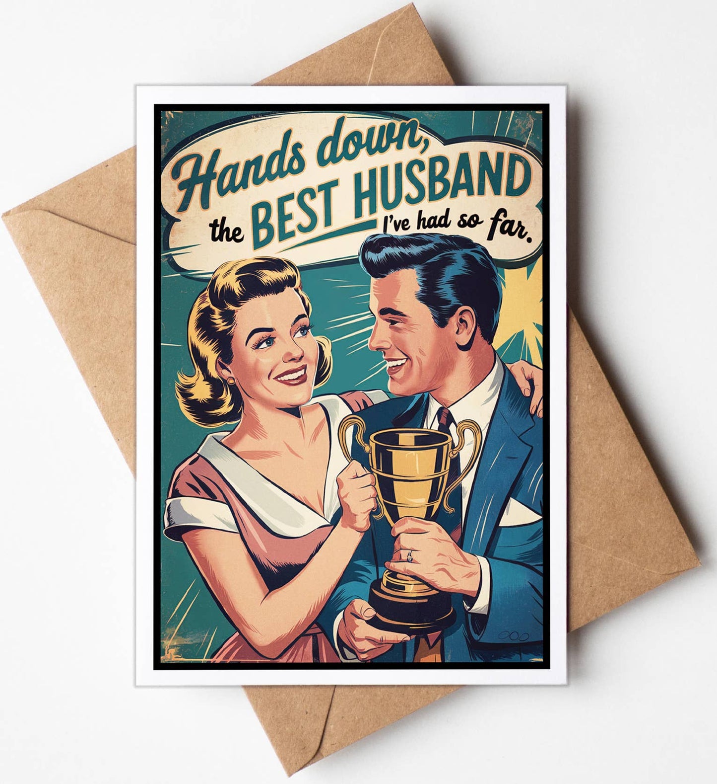 Cute Handmade Vintage Funny Valentine Cards for Him, Husband