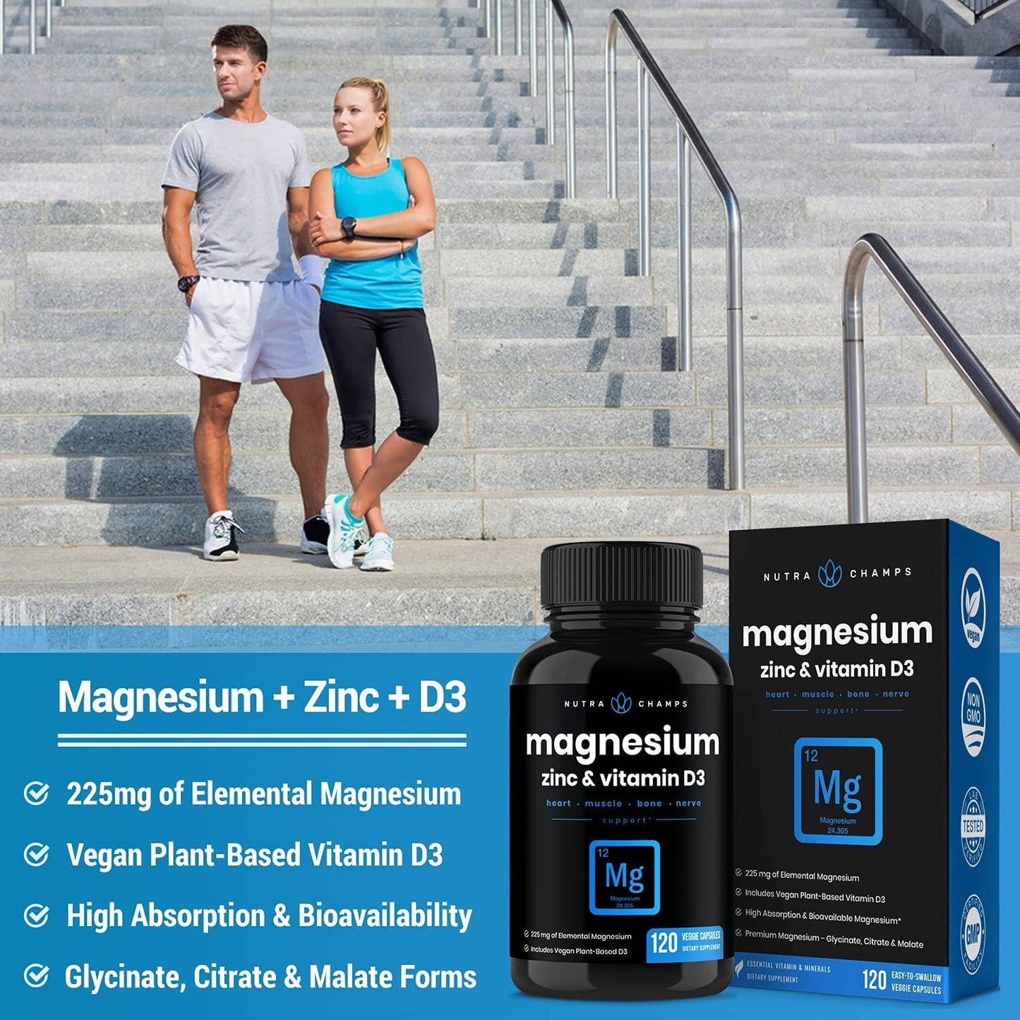 Magnesium, Zinc & D3 Capsules