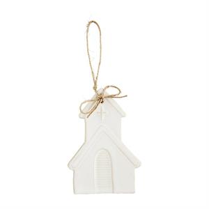 CHURCH WHITE GLAZED ORNAMENT