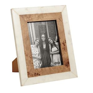 Large Burl And Marble Frame