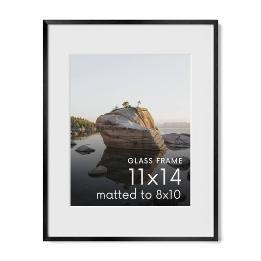 Black Metal Frame with Glass: 11x14