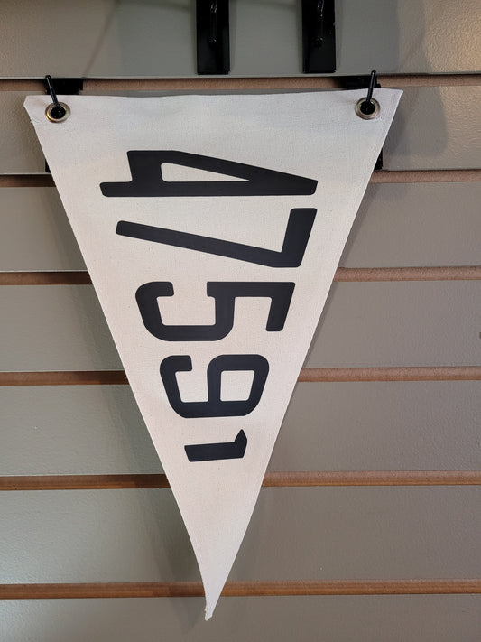 Custom Zip Code Pennant Flag - Customized Canvas Banner