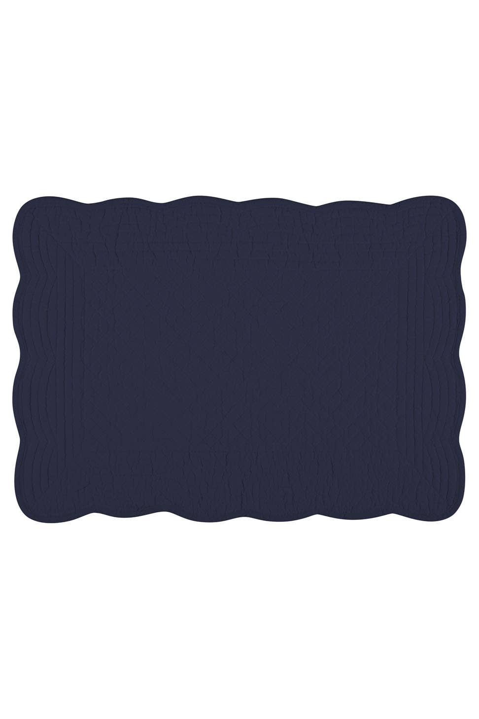 KAF Home 100% Cotton Boutis Quilted Placemat - Rectangle: Navy