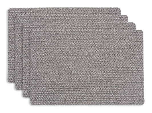 KAF Home Twist Vinyl Placemat, 12" x 18": Gray