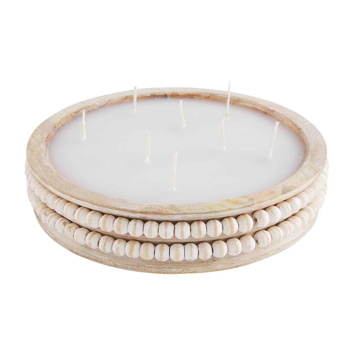 Wood Beaded Candle