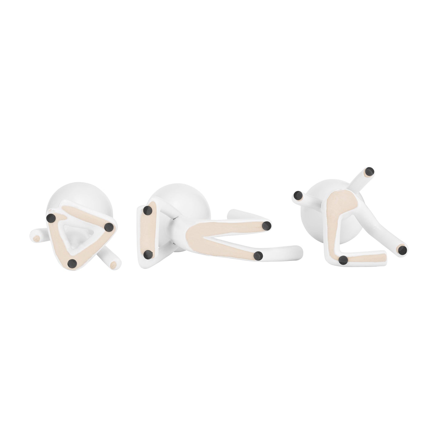 White Ceramic Sitting Human Figure, 6 in. 1pc Random