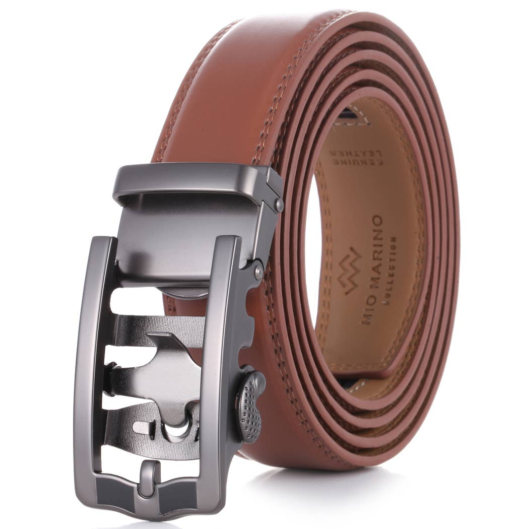 Horseshoe Leather Ratchet Belt