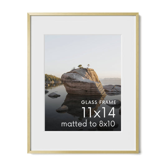 Gold Metal Frame with Glass: 11x14