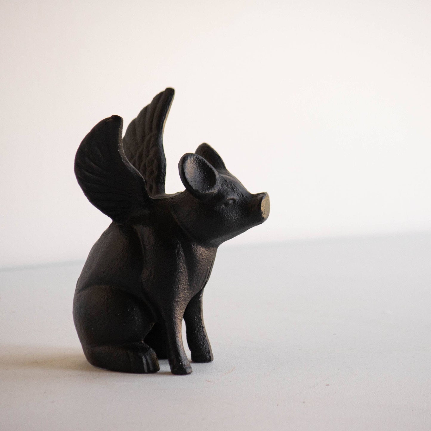 Flying Pig Figure Black