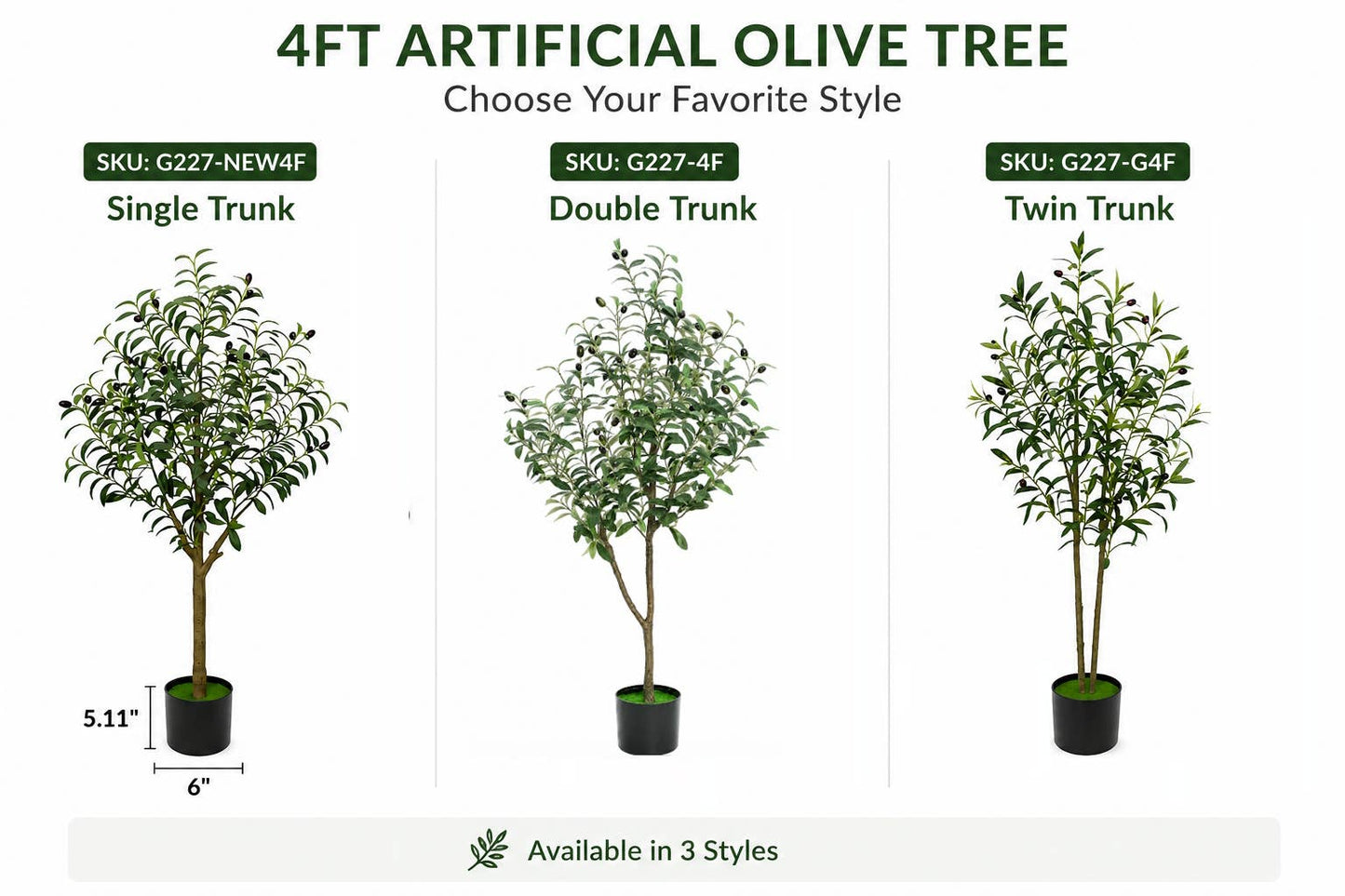 Artificial Realistic Olive Trees-13 sizes
