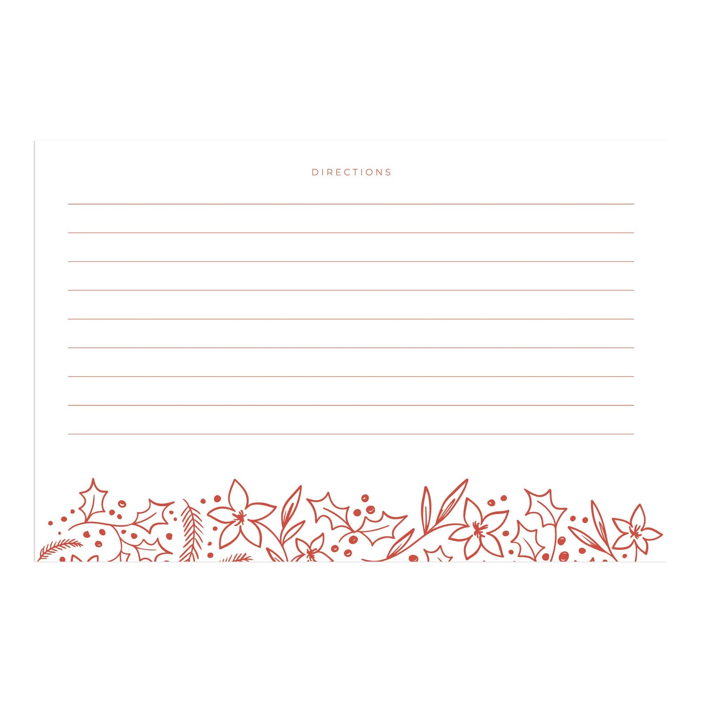 Holiday Floral Recipe Cards
