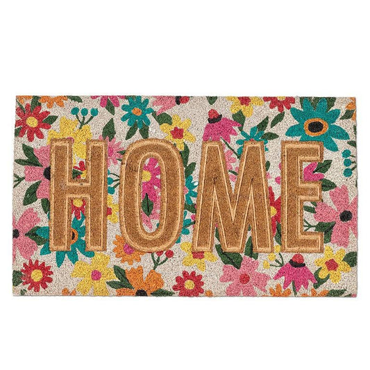 Floral Pressed HOME Doormat-18x30"L
