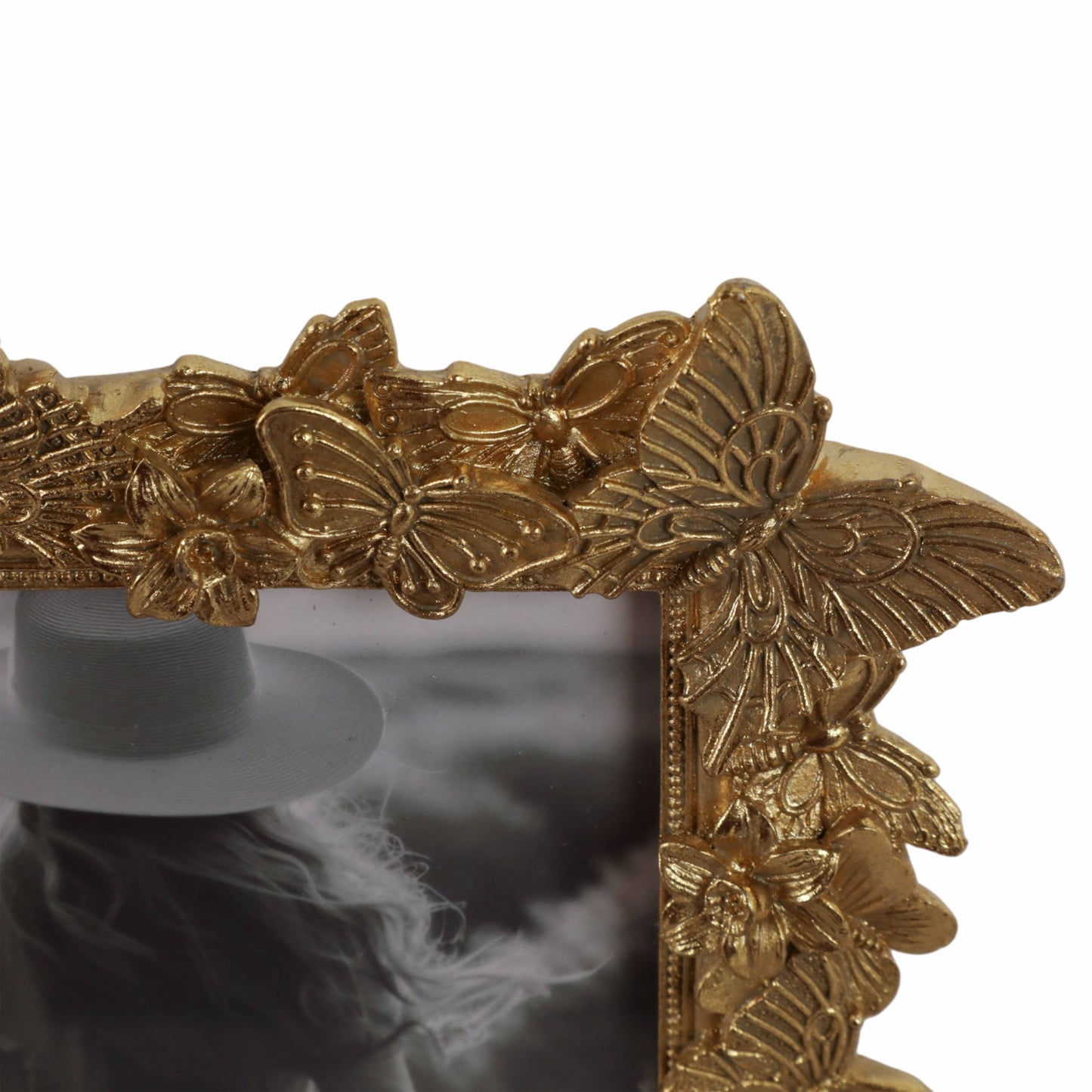 Photo Frame - Gold Polyresin Butterfly in Bloom  5x7 in.