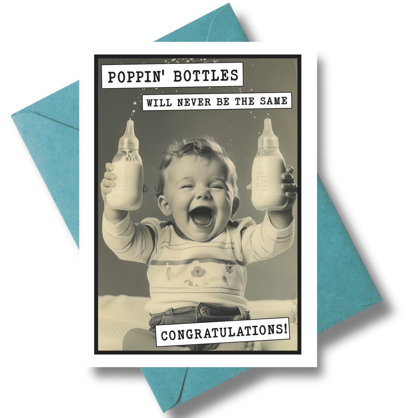 Poppin Bottles Funny Baby Shower Card | Greeting Card