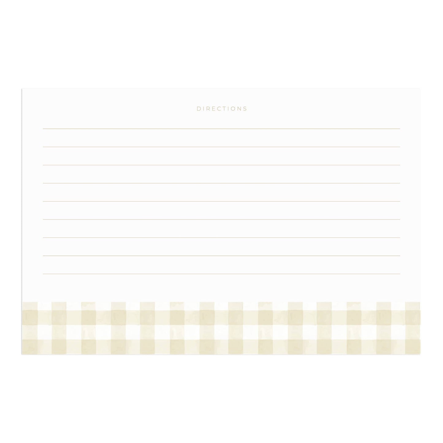 Beige Gingham Recipe Cards