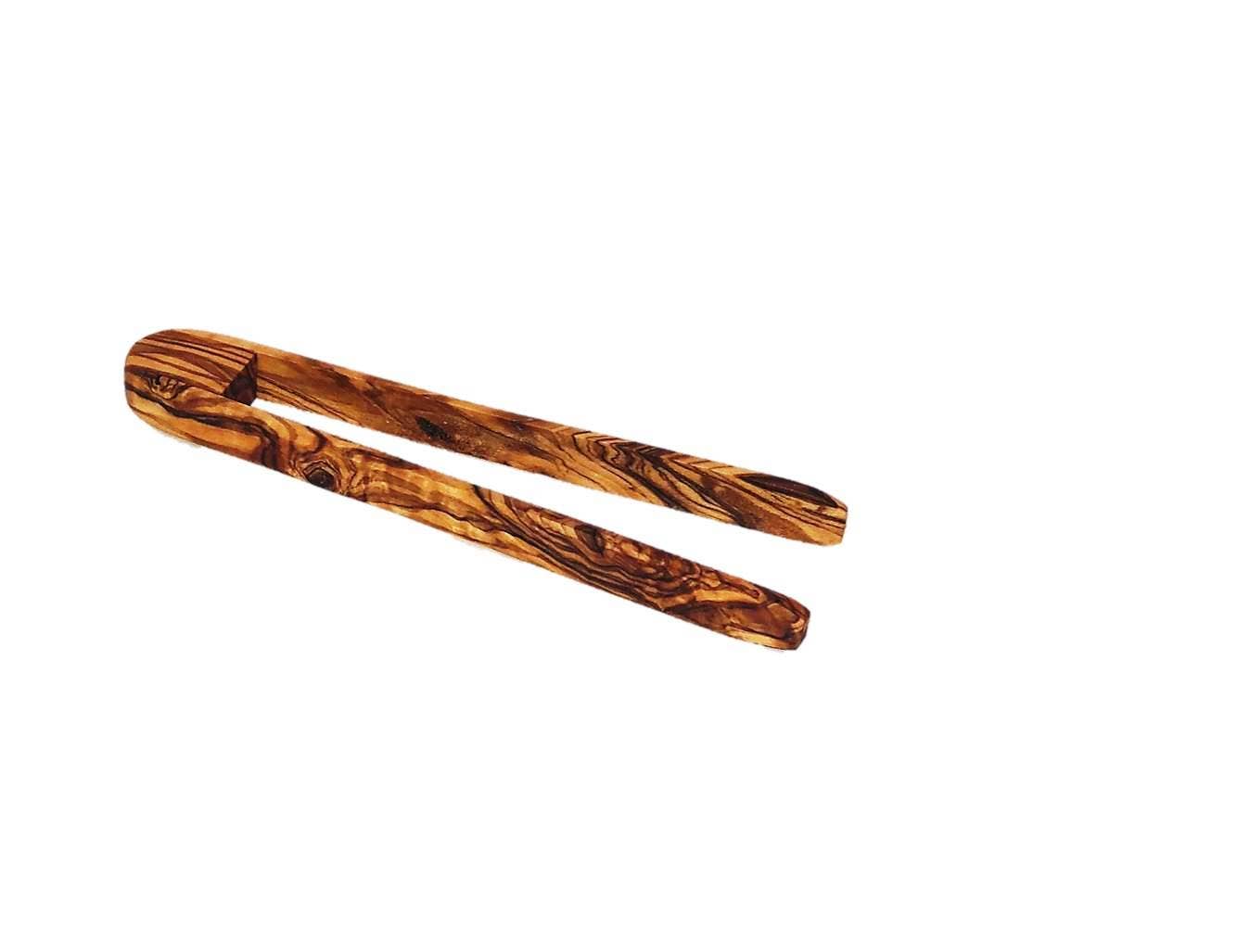 Olive Wood Toaster Tongs: 6.25"