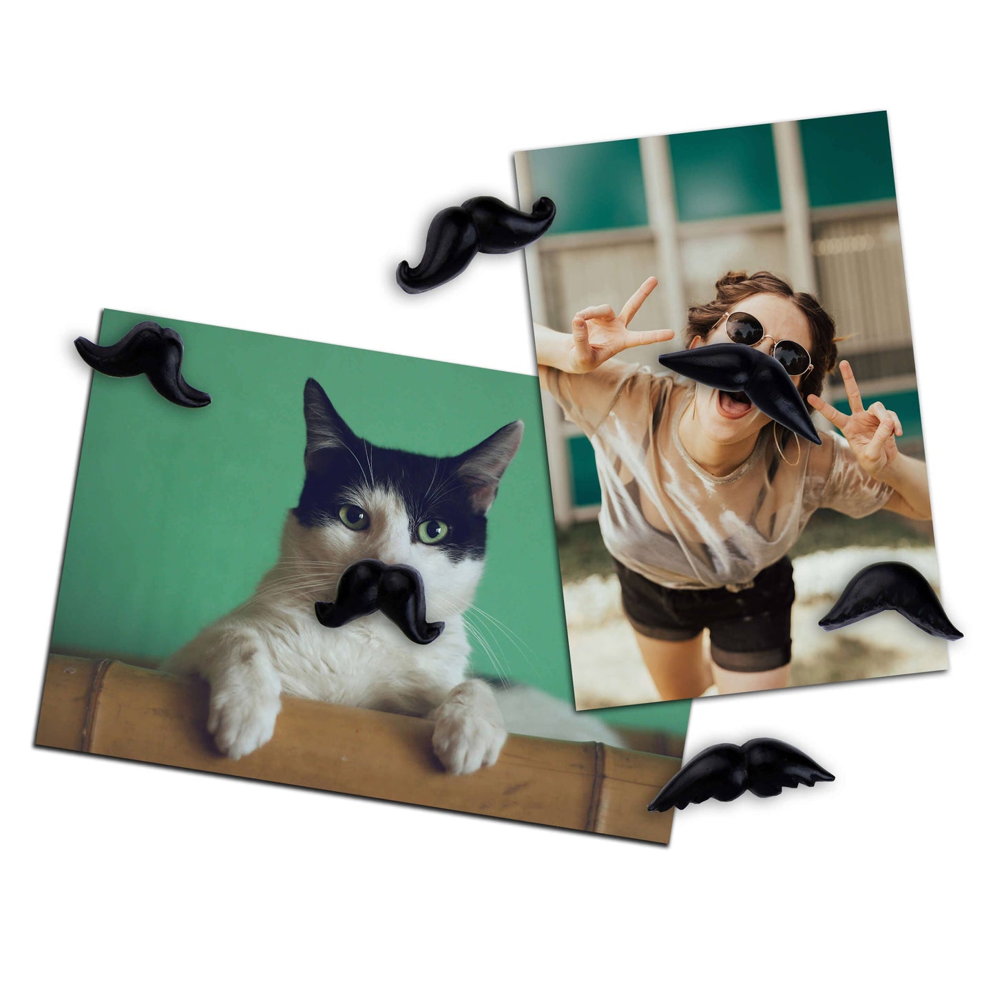 Colorful MUSTACHE magnets s/6