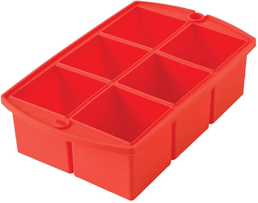 TULZ Mega Ice Block Tray, Ruby, 7.25" x 4.5" x 2"