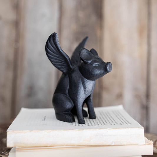Flying Pig Figure Black