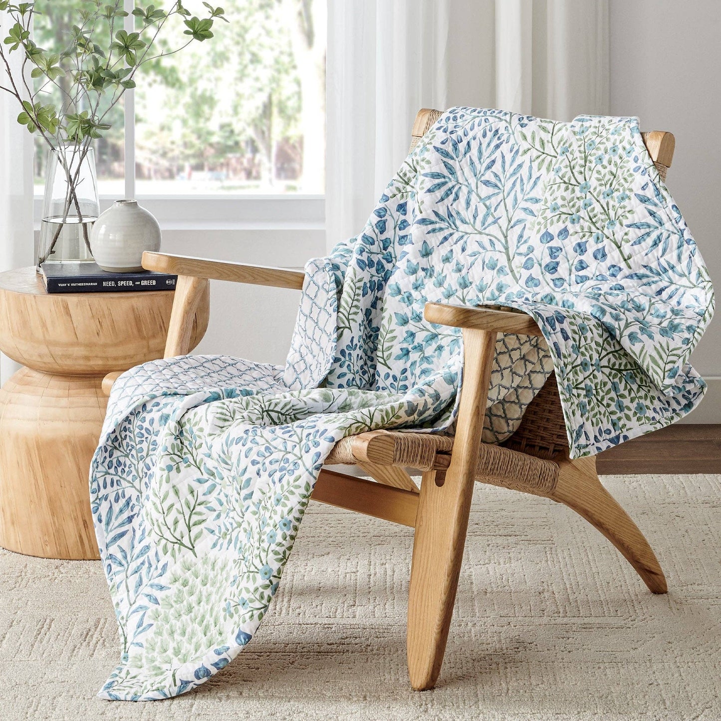English Forest Quilted Throw: Natural