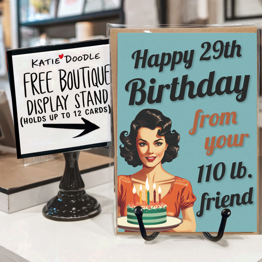 Birthday Card, 29th birthday Greeting Card, Funny Card