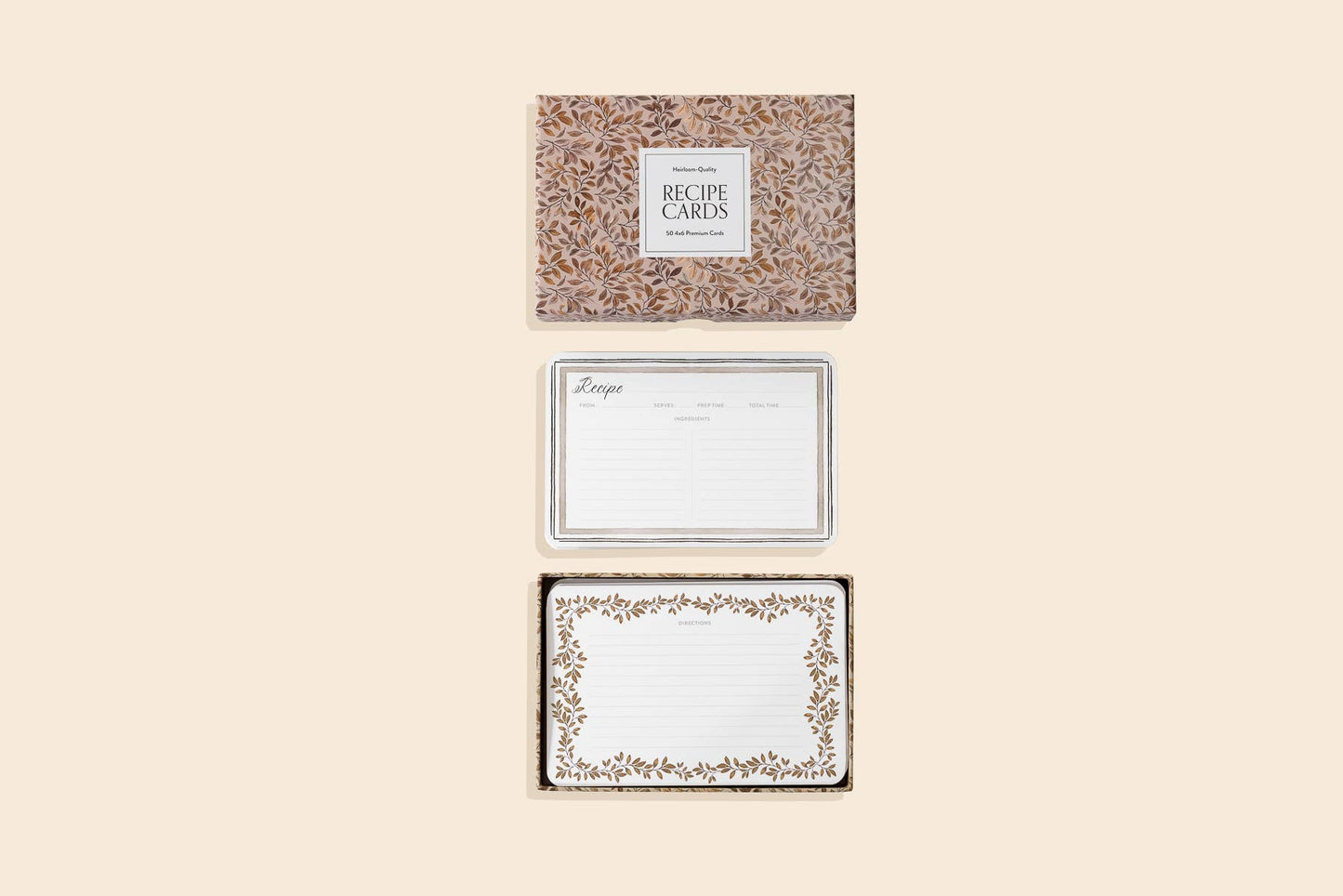 Recipe Cards: 50 - 4x6 floral cards