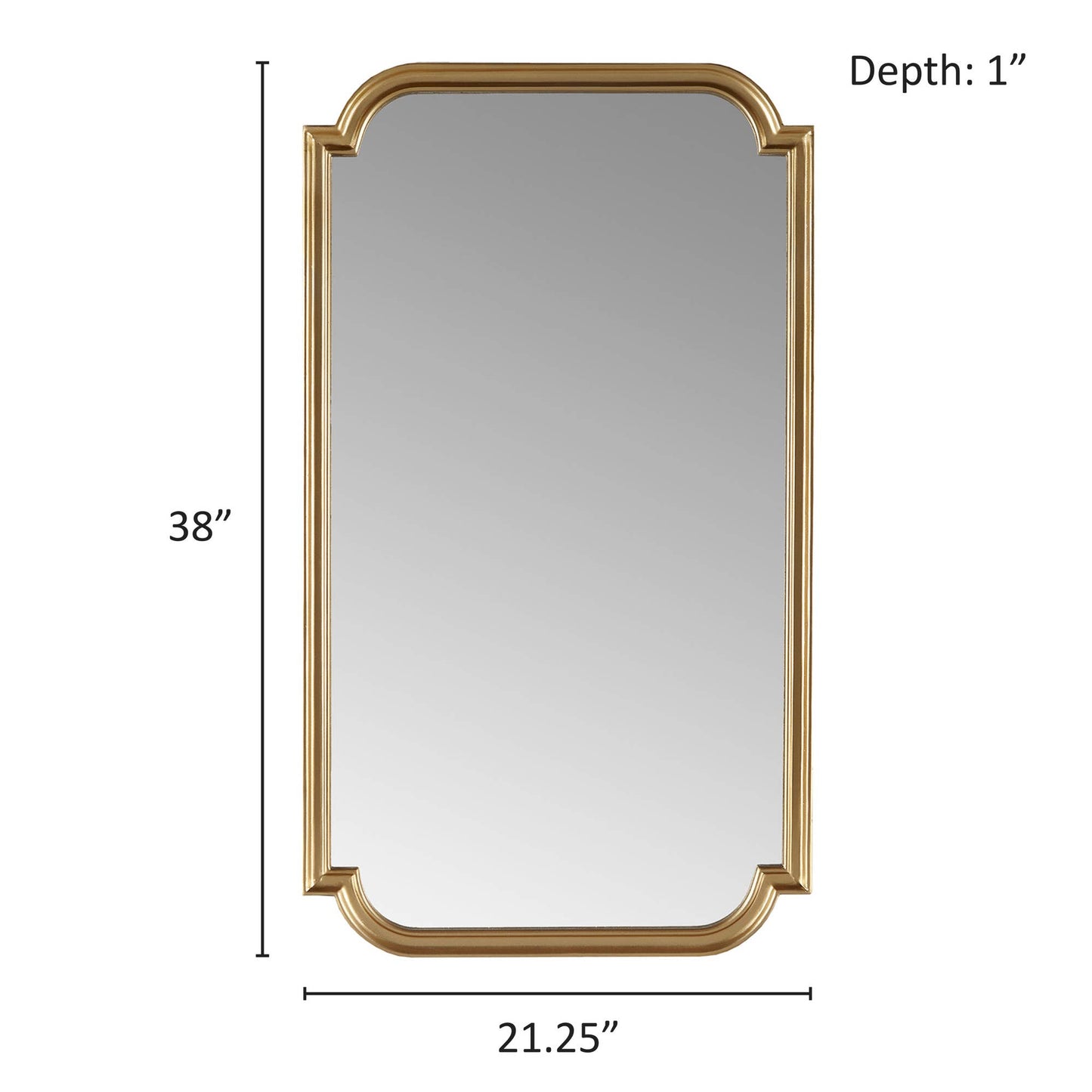 Gold Scalloped Wood Wall Mirror Home Decor