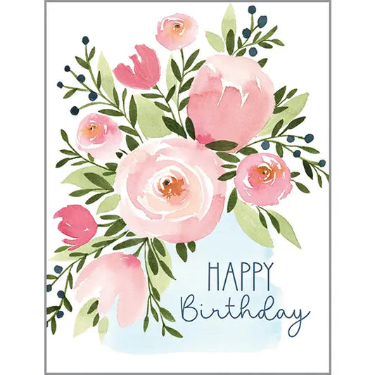 Birthday Card - Pink Roses