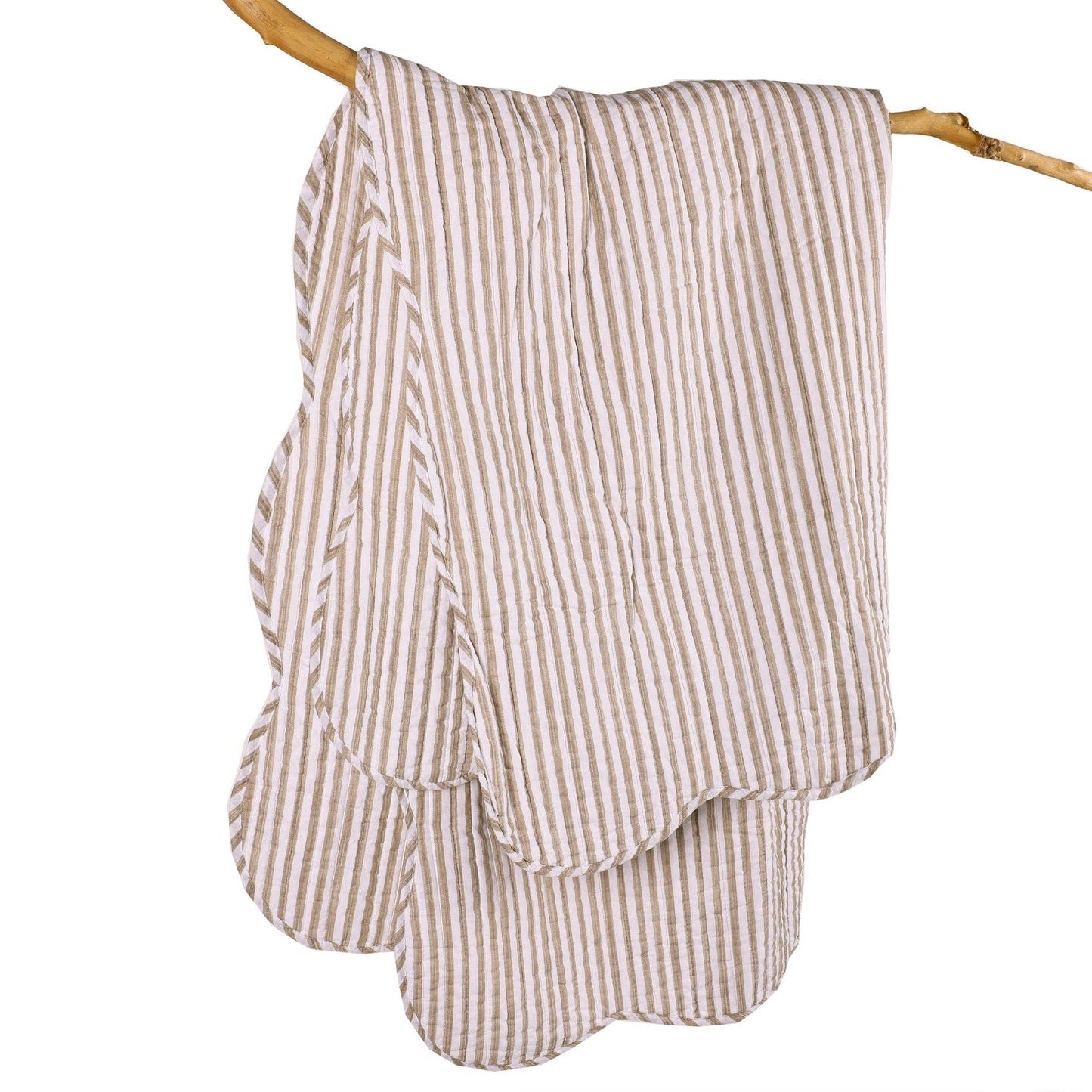 Martha Stripe Quilted Throw